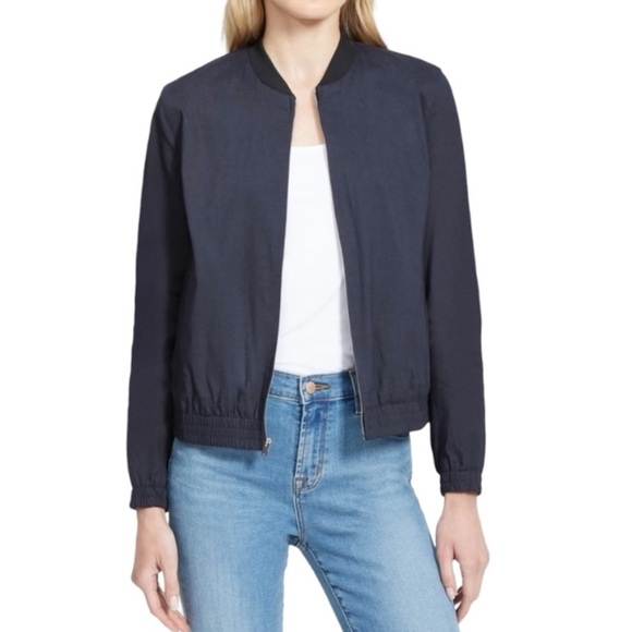 Theory Jackets & Blazers - Theory Bomber Navy Blue Jacket | S
